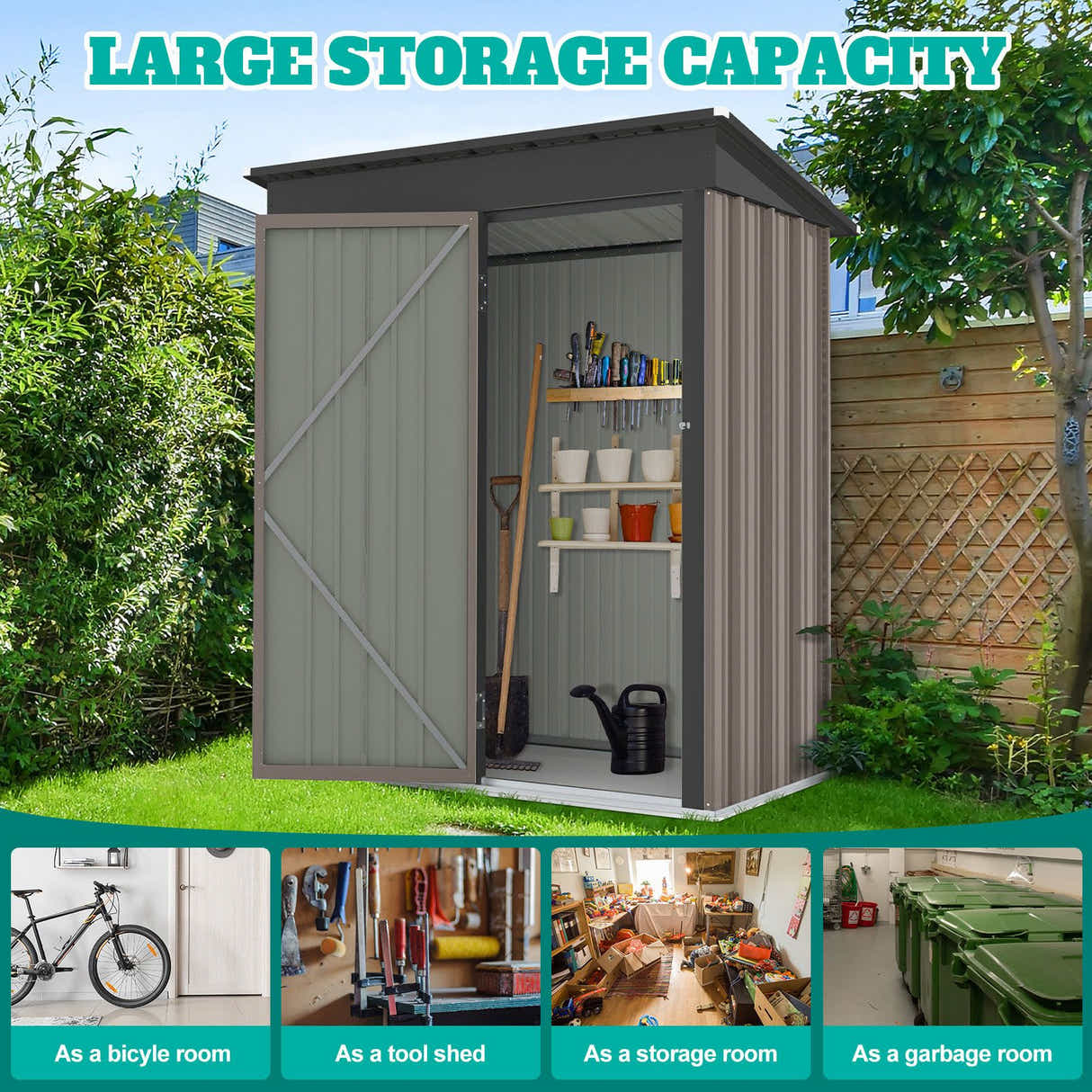DS BD Garden Storage Shed Backyard Tool Garage Bike Lockable Utility House Pet