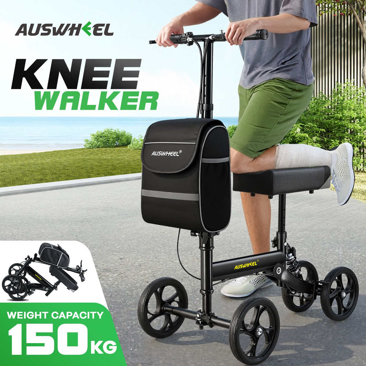 DS BD Knee Scooter Walker Steerable Mobility Walking Equipment Wheelchair