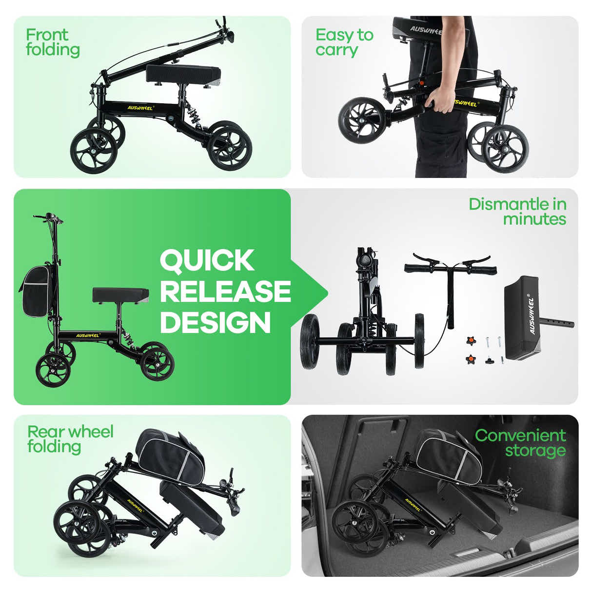 DS BD Knee Scooter Walker Steerable Mobility Walking Equipment Wheelchair