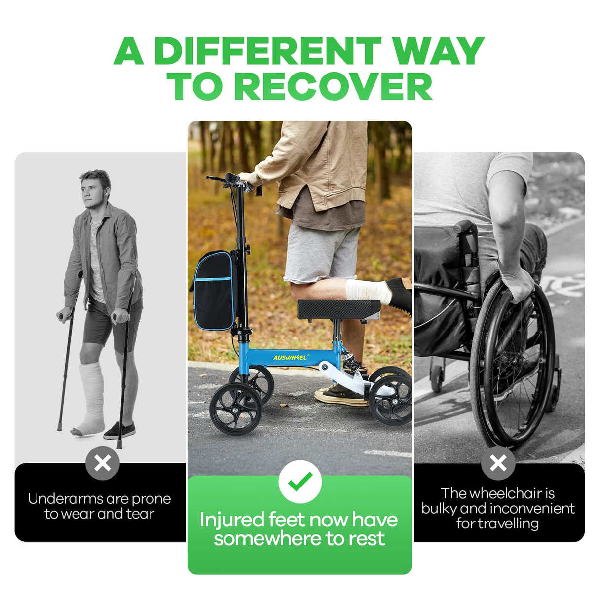 DS BD Knee Scooter Walker Broken Foot Leg Ankle Surgery Injury Mobility