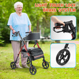 DS BD Rollator Walker Seat 4 Wheel Seniors Elderly Lightweight Walking Mobility