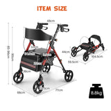 DS BD Rollator Walker Seat 4 Wheel Seniors Elderly Lightweight Walking Mobility
