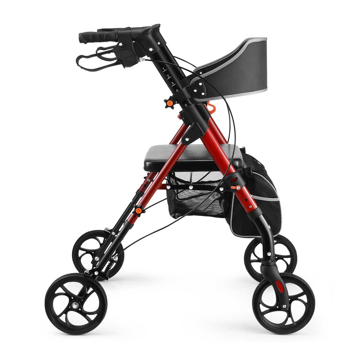 DS BD Rollator Walker Seat 4 Wheel Seniors Elderly Lightweight Walking Mobility