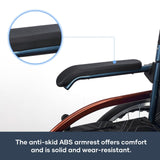 DS BD Folding Wheelchair 20Inch Mobility Disability Aid Travel Lightweight Wheel