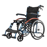 DS BD Folding Wheelchair 20Inch Mobility Disability Aid Travel Lightweight Wheel