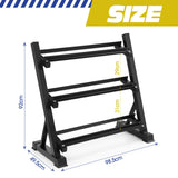 DS BD 3 Tier Dumbbell Rack Weight Set Stand Home Gym Storage Racking Kettlebell