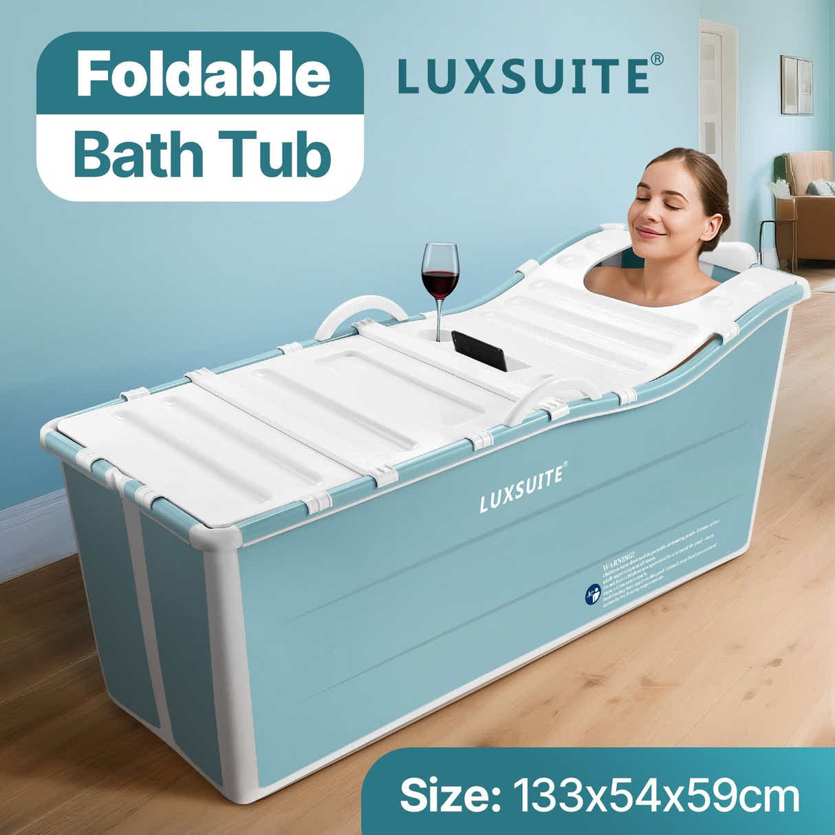 DS BD Large Bath Tub Soaking Water Bathtub Spa Baby Shower Foldable Bathroom