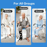 DS BD Shower Chair Seat Bath Tub Stool Bathroom Toilet Bedside Mobility Raised