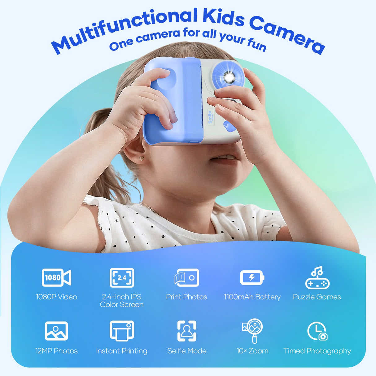 DS BD Kids Instant Camera Selfie ChildrenEducational Toys 1080P HD Digital Video