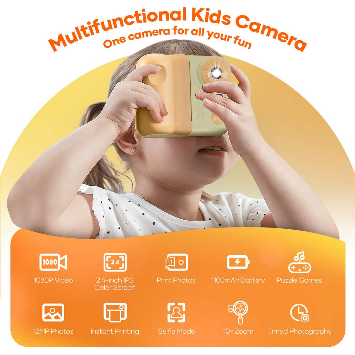DS BD Mini Digital Instant Camera 1080P HD Video Selfie Photo Print Childrens