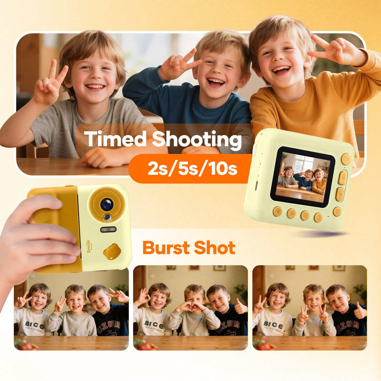 DS BD Mini Digital Instant Camera 1080P HD Video Selfie Photo Print Childrens