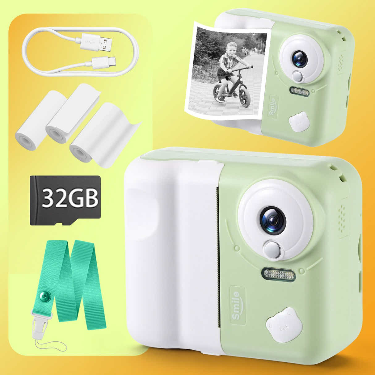 DS BD Kids Digital Camera Instant Childrens Toys 1080P HD Video Selfie Photo