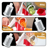 DS BD 3in1 Vegetable Slicer Rotary Food Potato Mandoline Cheese Grater DrumFruit