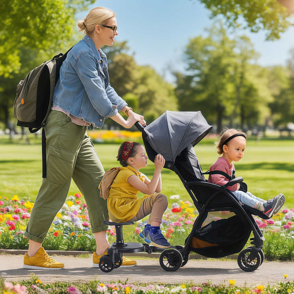 DS BD Universal Stroller Step Board Travel Pram Seat Attachment Toddlers Kids