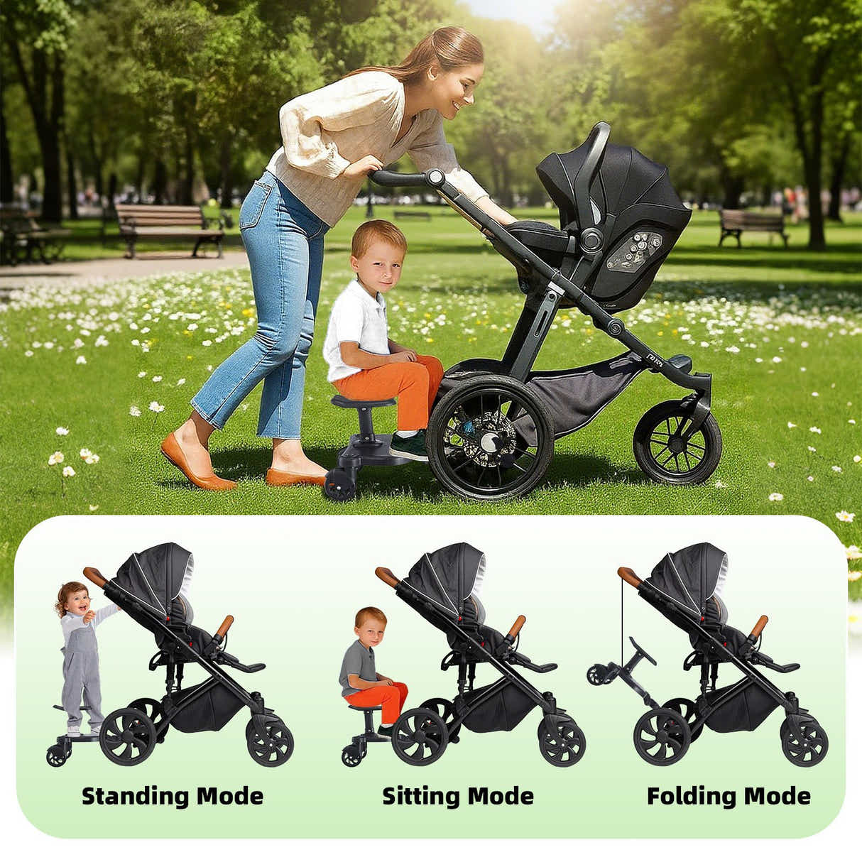 DS BD Universal Stroller Step Board Travel Pram Seat Attachment Toddlers Kids