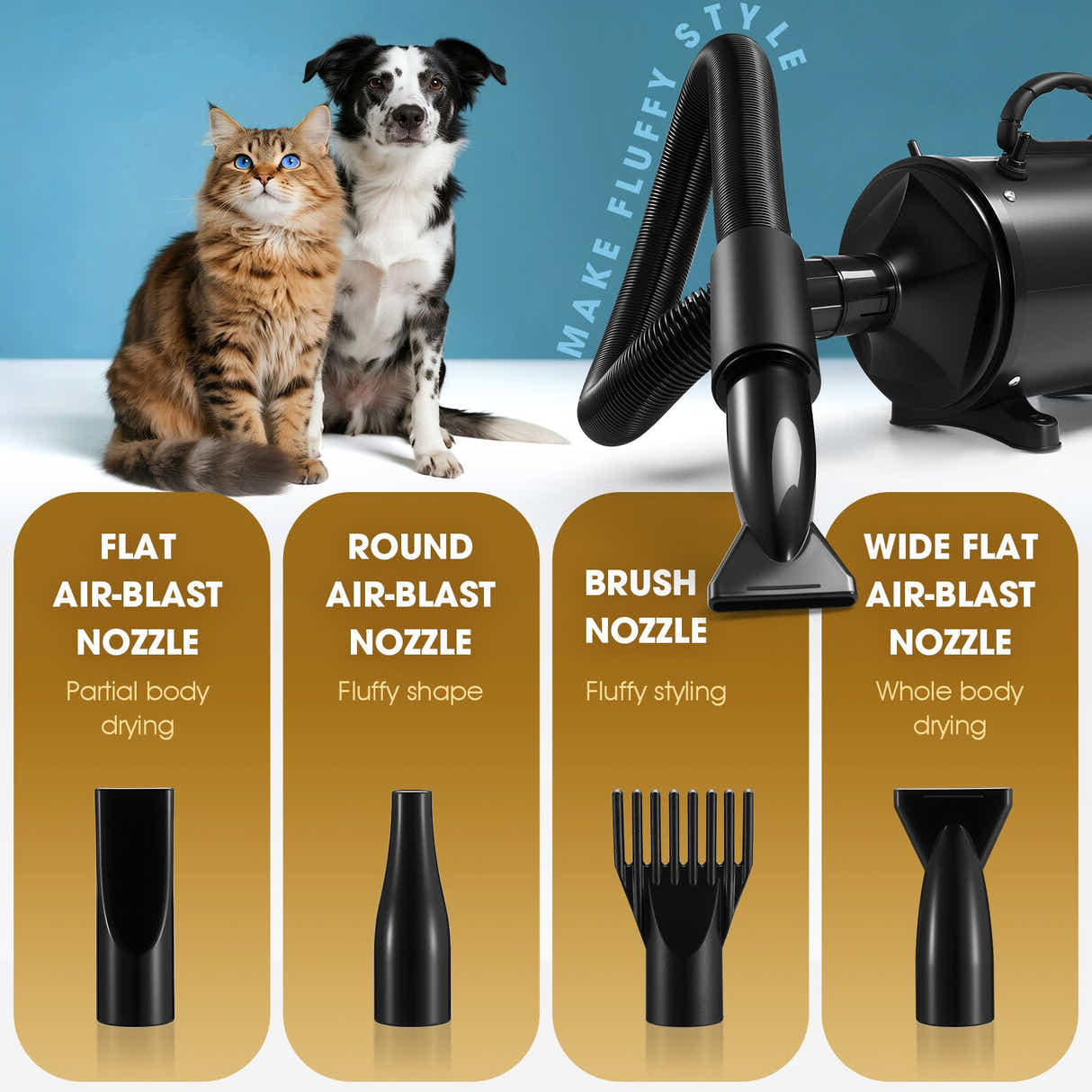 DS BD Dog Cat Hair Dryer Pet Grooming Kit Blow Hairdryer BlowerHeater Air Blaste