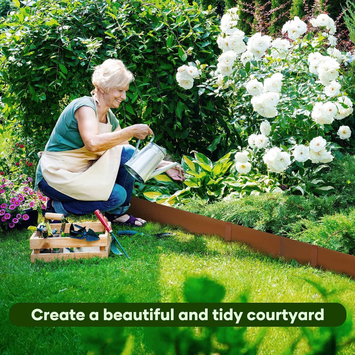 DS BD 6pcs Garden Edging Set Lawn Landscape Border Plant Grass Flower Bed Raised