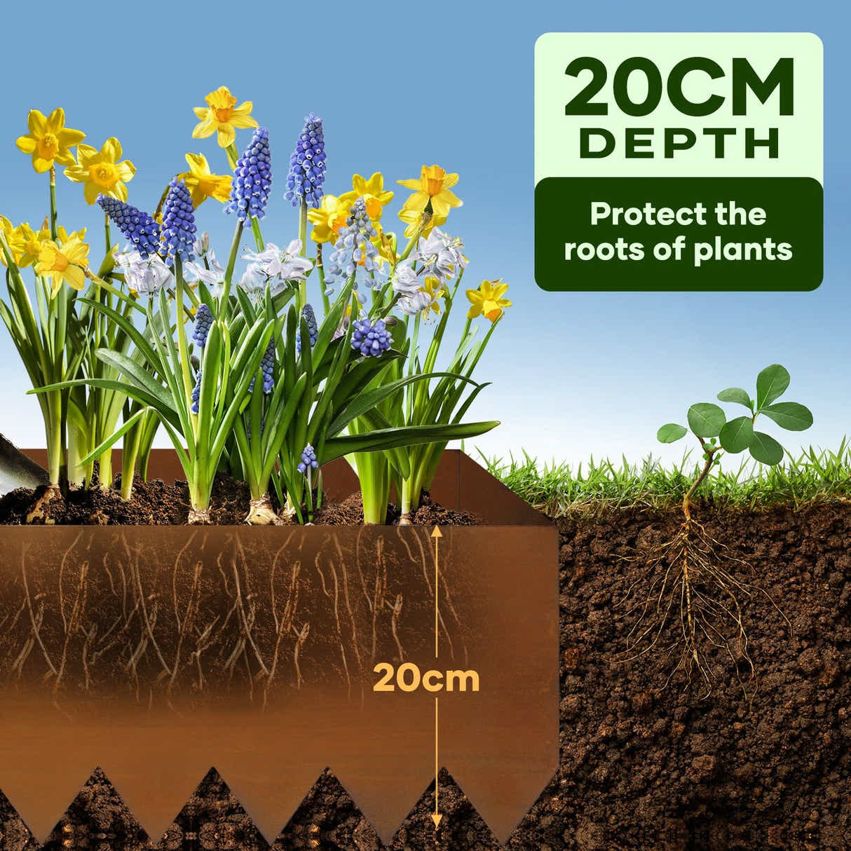 DS BD 6pcs Garden Edging Set Lawn Landscape Border Plant Grass Flower Bed Raised