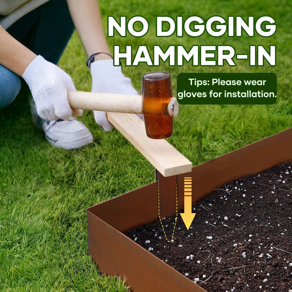 DS BD 6pcs Garden Edging Set Lawn Landscape Border Plant Grass Flower Bed Raised
