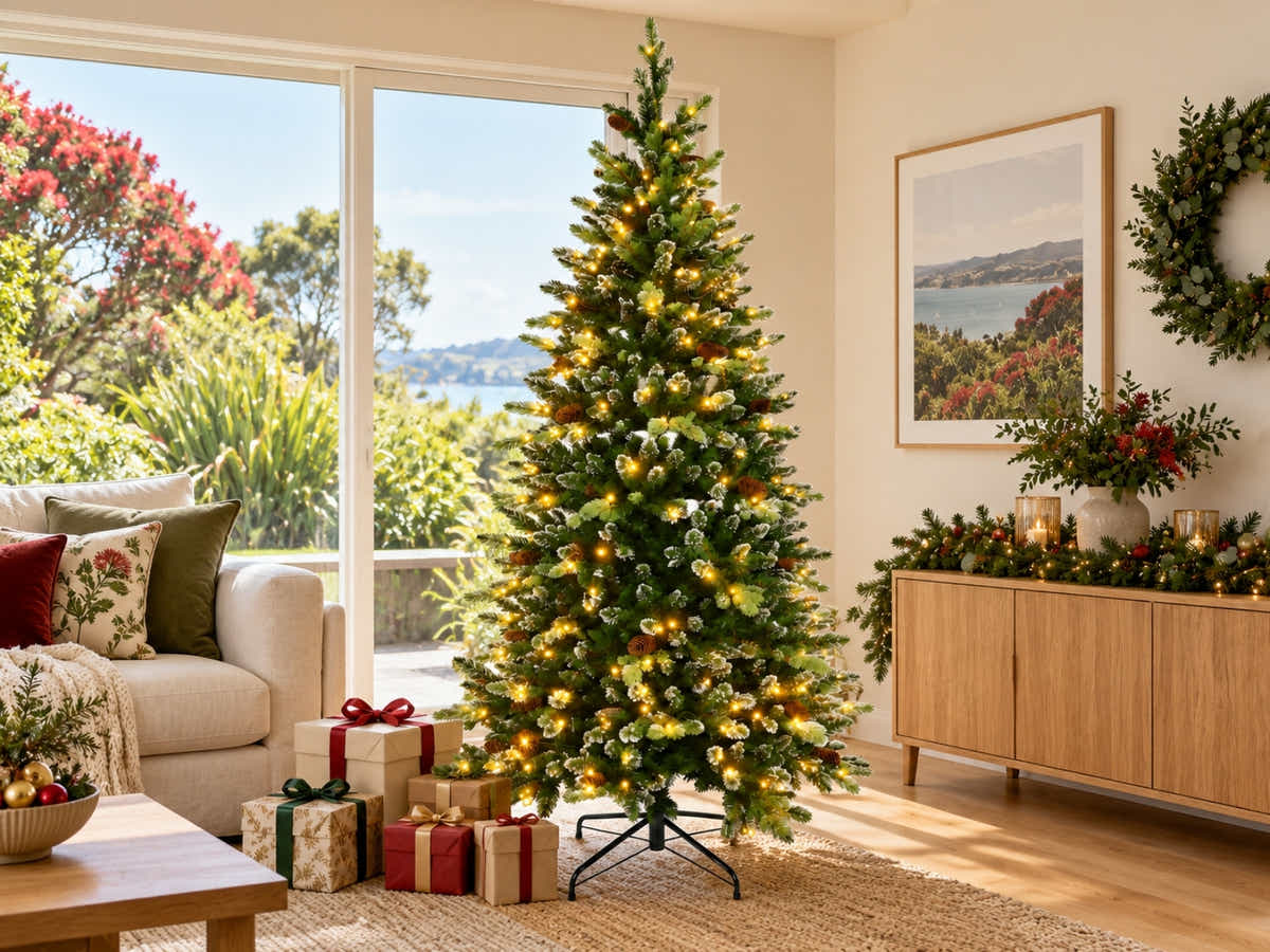 DS Christmas Tree Snow Tips with Lights - 7FT/210cm