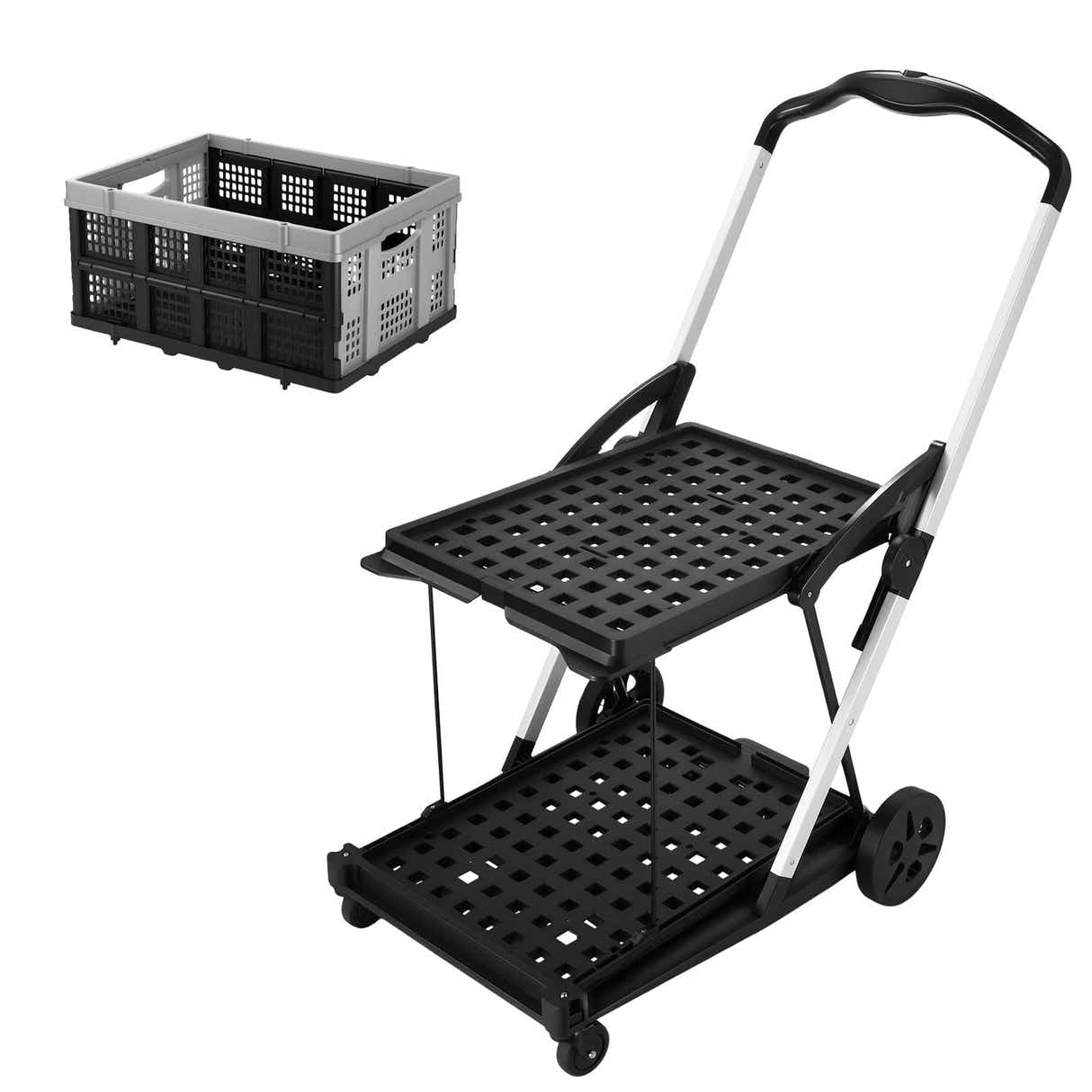 DS BD Folding Trolley Cart Push Dolly Collapsible Hand Truck Utility Shopping