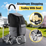 DS BD Shopping Cart Folding Trolley Dolly Grocery Bag Stair Climbing Wheels