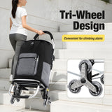 DS BD Shopping Cart Folding Trolley Dolly Grocery Bag Stair Climbing Wheels