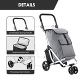 DS BD Shopping Cart Trolley Dolly Insulation Bag Aluminium Waterproof Wheeled