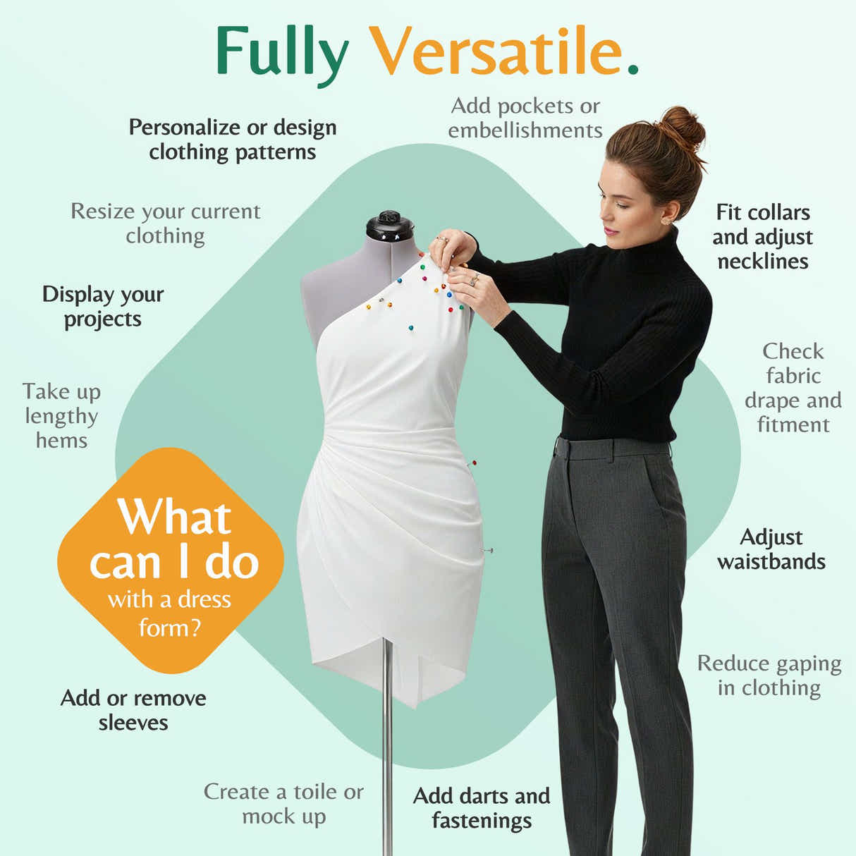 DS BD Female Mannequin Dressmaker Sewing Dummy Model Manikin Dress Form Pinnable