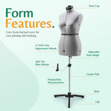 DS BD Female Mannequin Dressmaker Sewing Dummy Model Manikin Dress Form Pinnable