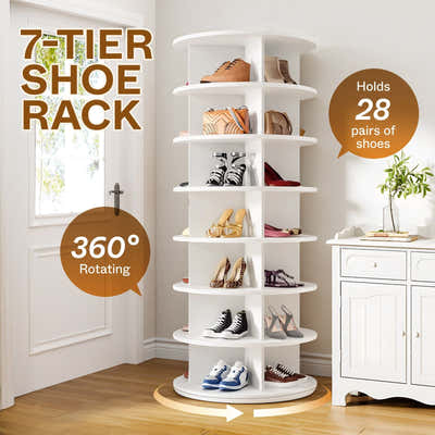 DS BD 28 Pairs Shoe Rack Storage Shelves Organiser Book Handbag Tower 360