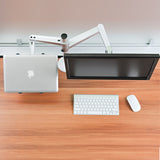 DS BS 2-in-1 Adjustable Dual Arm Desk Mounts Stand Holder Monitor and Laptop