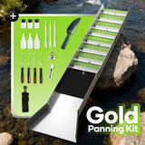DS BD Gold Panning Kit 126.5cm Folding Sluice Box Mining Prospecting Equipment