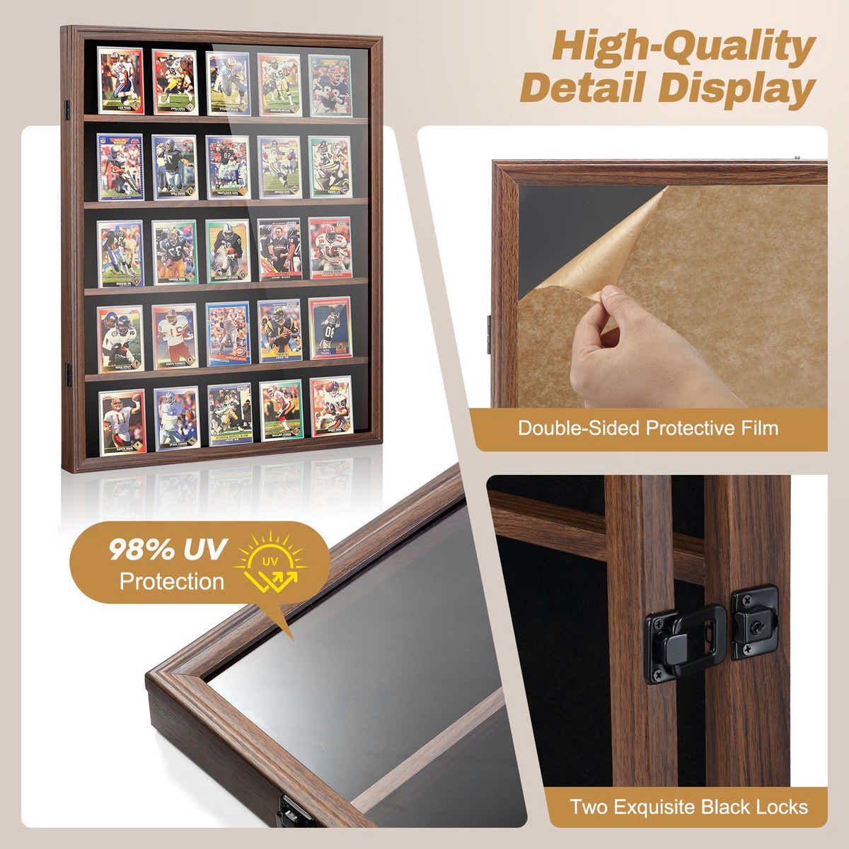 DS BD Sports Card Display Holder Graded Case Wall Mounted Cabinet NBA Basketball