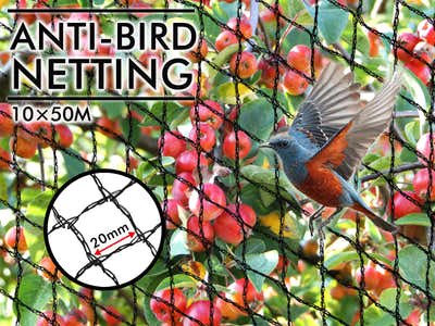 18gsm Anti-Bird Netting Black - 10m x 50m