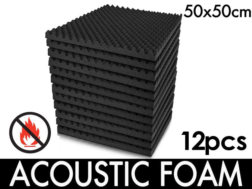 Eggshell Acoustic Foam Panels 50 × 50cm – 12 Pack