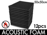 Acoustic Foam Egg Shell Black 50X50 12Pcs