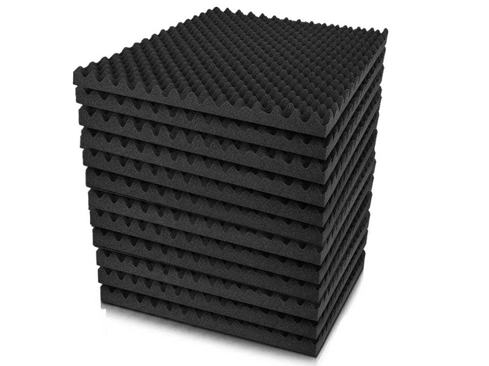 Eggshell Acoustic Foam Panels 50 × 50cm – 12 Pack