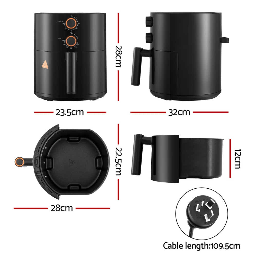 DS NA Devanti 4L Air Fryer Knob Control 1500W