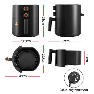 DS NA Devanti 4L Air Fryer Knob Control 1500W
