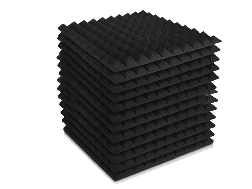 Pyramid Acoustic Foam Panels 50 × 50cm – 12 Pack