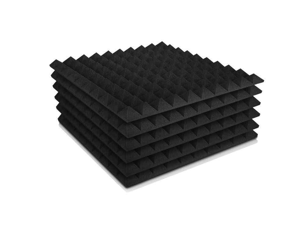 Pyramid Acoustic Foam Panels 50 × 50cm – 6 Pack