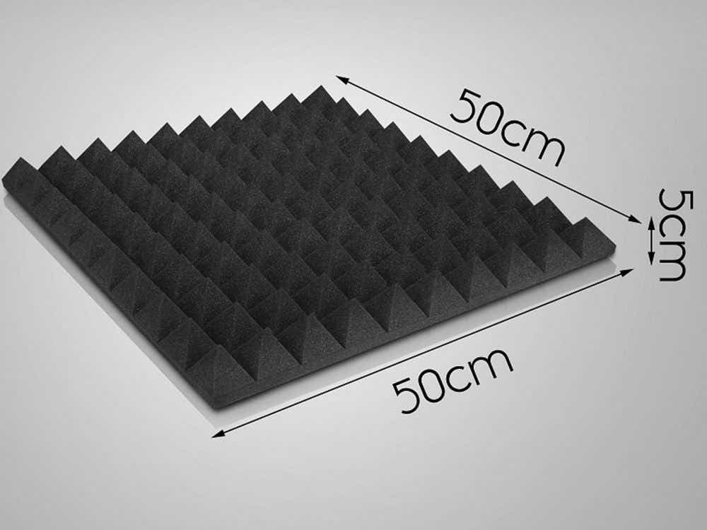 Pyramid Acoustic Foam Panels 50 × 50cm – 6 Pack