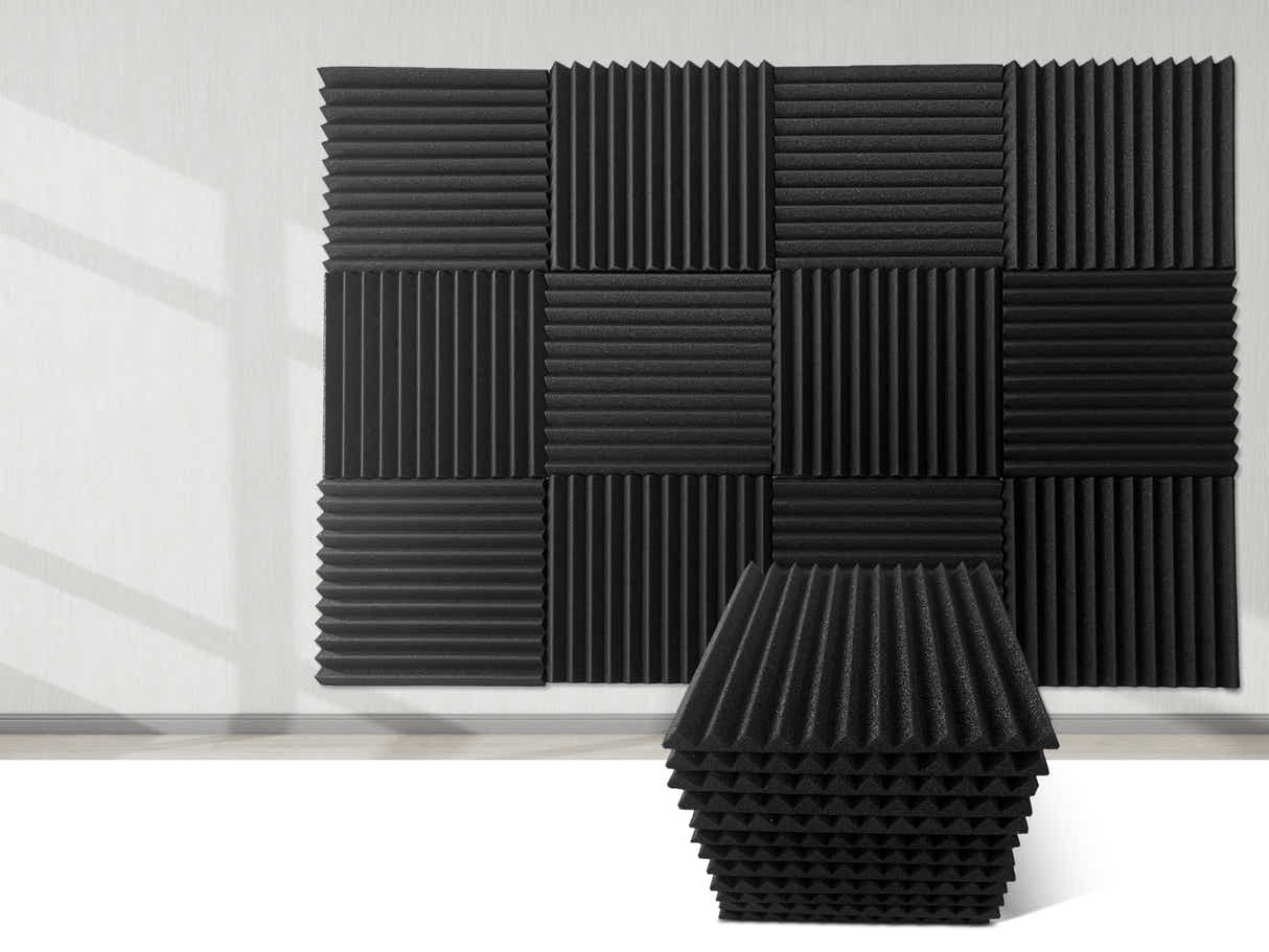12 Teeth Wedge Acoustic Foam Panels 30 × 30cm – 12 Pack