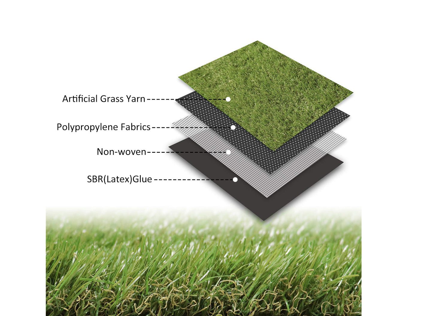 Artificial Grass 1X10M multicolor pile height 20mm