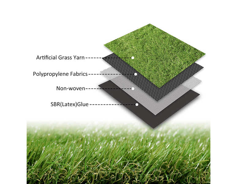 4-Colored 30 mm Artificial Grass - 1x10 m Roll