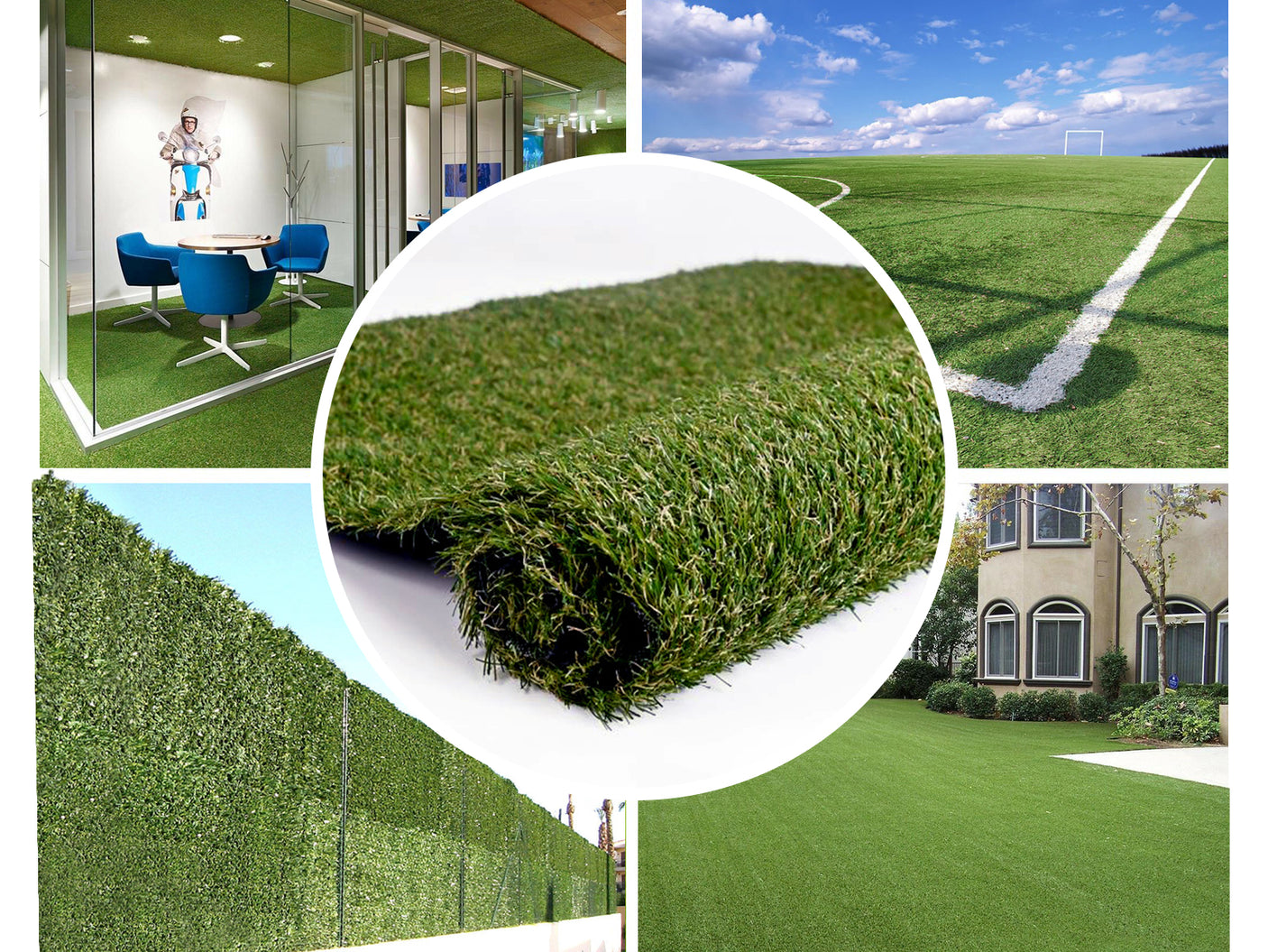 Artificial Grass 10m x 1m multi color pile height 30mm