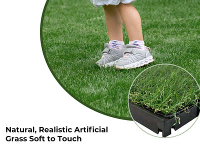 Multi-Colors 20 mm Artificial Grass Tiles - 30x30 cm (Pack of 12)