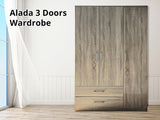 Alada 3 Doors Wardrobe With Drawers Upgraded