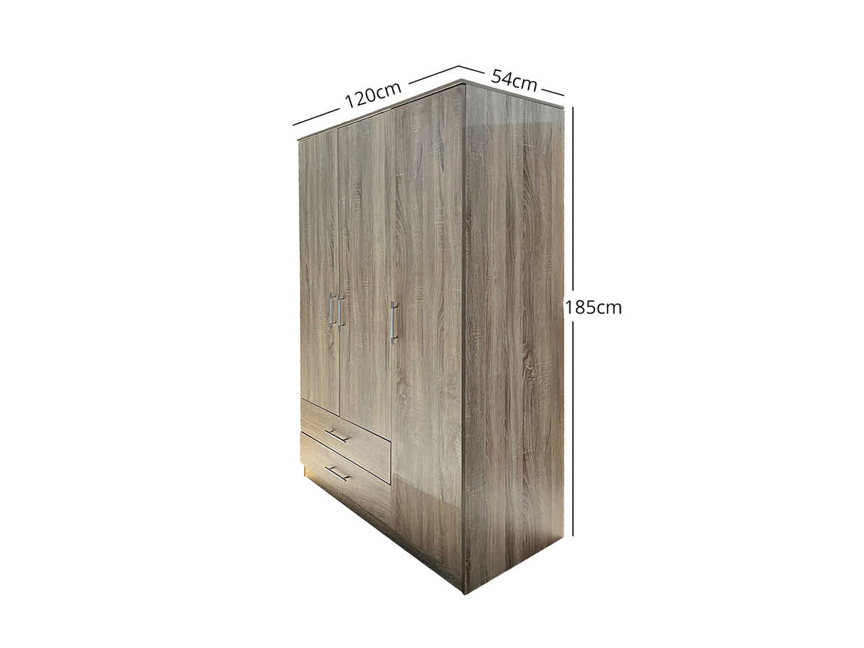 Alada 3 Doors Wardrobe With Drawers Upgraded